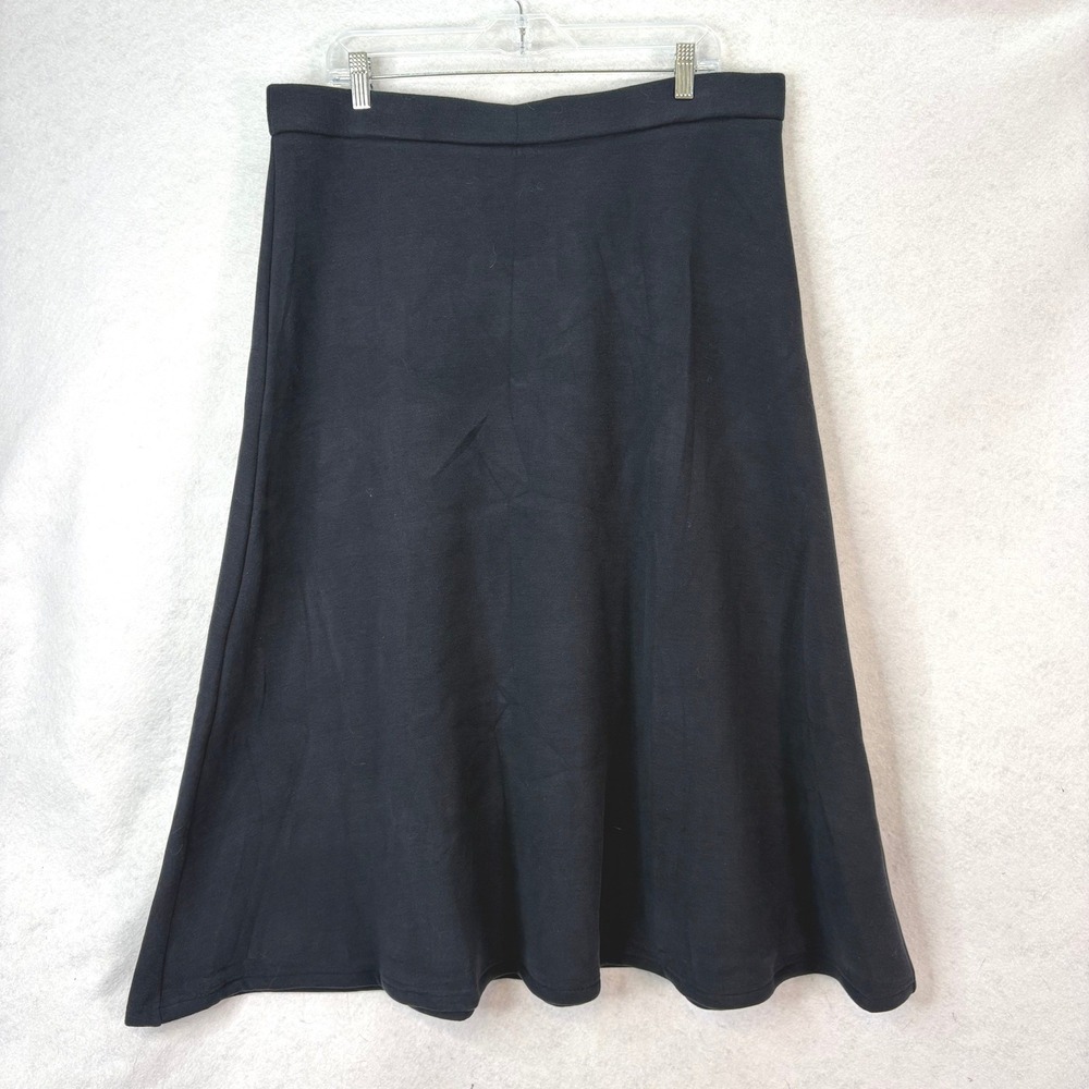OGL Move Navy Thick FuzzLuxe Essential Midi A-line Circle Skirt Womens XL Soft